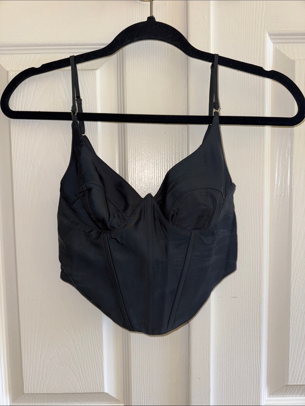 NWOT UO Black Structured Bustier Crop Top